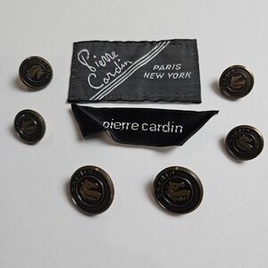 Pierre Cardin Bronze Tone Metal Blazer Buttons Set of 6 Horse Crest Logo Vintage